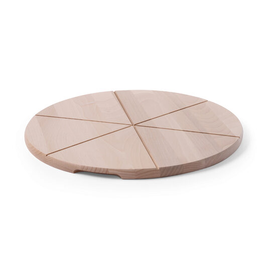 Platou / Planseta pizza, lemn de fag, 350 mm, compartimentata, Hendi