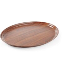 Tava servire ovala, lemn armat laminat cu strat anti-alunecare, Hendi, 20x26.5 cm