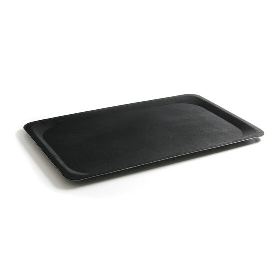 Tava servire dreptunghiulara, Hendi, poliester armat cu fibra de sticla, neagra, 37x53 cm
