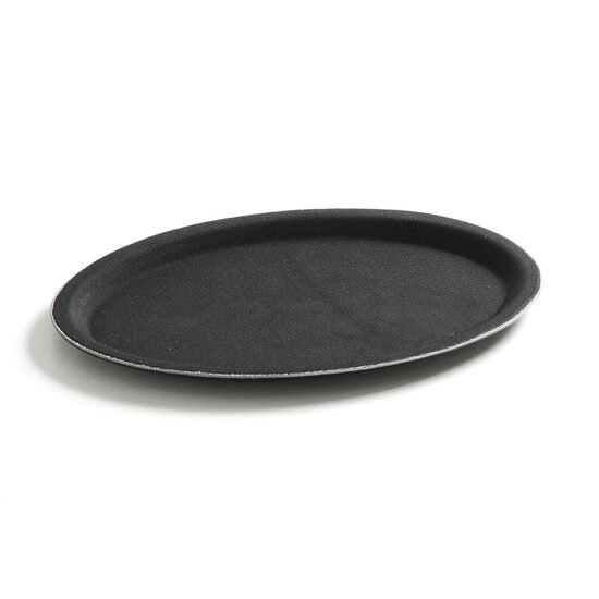 Tava Hendi pentru servire ovala, poliester armat cu fibra de sticla, neagra 200 x 265 mm