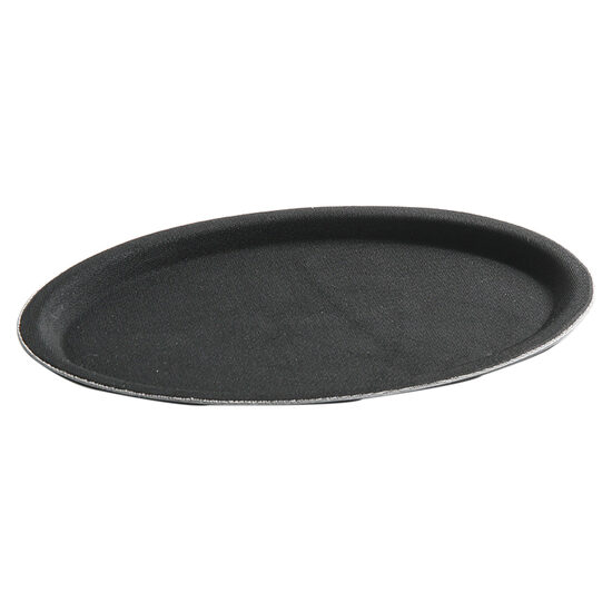Tava servire ovala, Hendi, poliester armat cu fibra de sticla, neagra, 21x29 cm