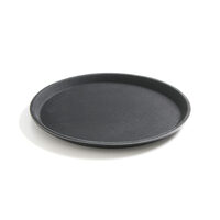 Tava servire rotunda, diam. 46 cm, Hendi, poliester armat cu fibra de sticla cu strat anti-alunecare, neagra