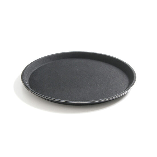 Tava servire rotunda, diam. 46 cm, Hendi, poliester armat cu fibra de sticla cu strat anti-alunecare, neagra