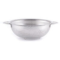 Colander Hendi, otel inoxidabil, cu baza si 2 manere, perforat, 285x(H)115 mm