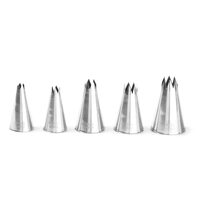 Set 5 varfuri pentru decorare (duiuri) zimtate pt patiserie, Hendi, inox