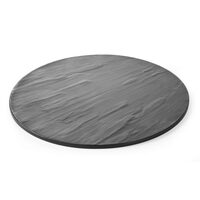 Platou rotund servire, Hendi, din melamina cu aspect ardezie, 430x(H)7 mm