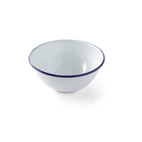Bol salata emailata - oe160 mm, Alb/Albastru