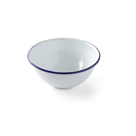 Bol salata emailata - oe160 mm, Alb/Albastru