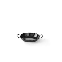 Tigaie paella cu 2 manere, otel emailat, 12 cm diametru x 2,5 cm inaltime , Hendi, potrivita si pentru servire