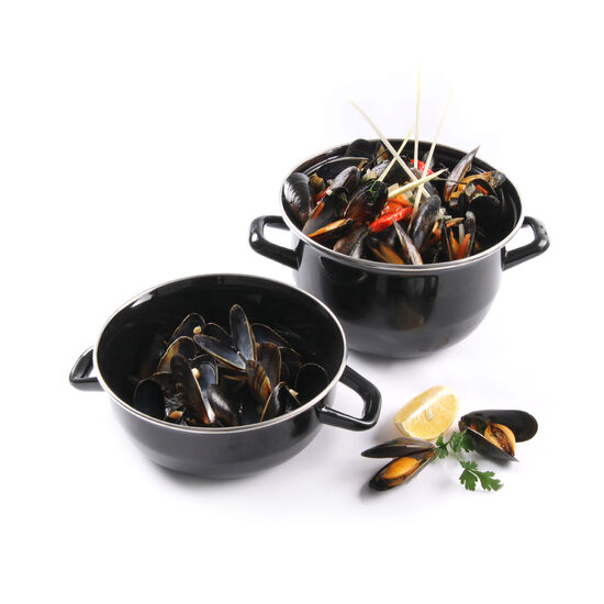 Oala emailata cu capac pentru scoici 3 Lit ,21 cm diametru x13/20 cm inaltime Hendi