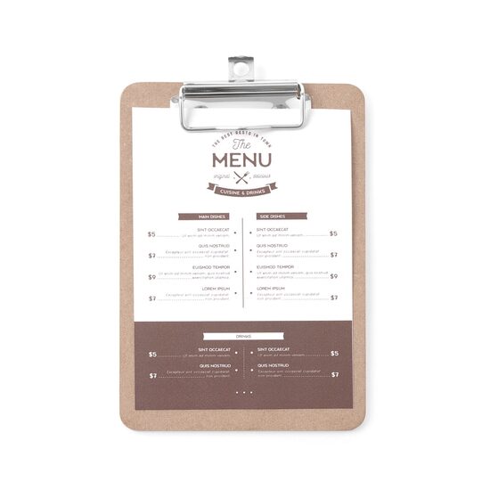 Clipboard pentru meniu 240x330 mm Hendi