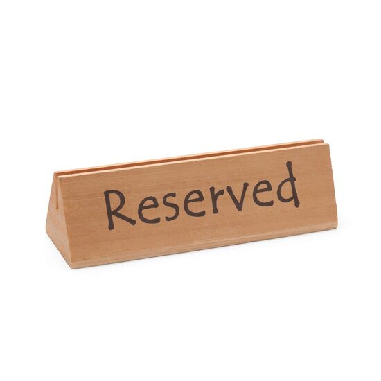 Semn de masa cu text Reserved din lemn durabil 152x44x(H)44 mm Hendi