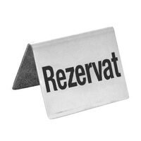 Semn pentru masa - Rezervat/Reserved, inox, 4buc/set, 50x35x(h)40