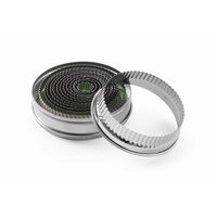 Set 14 forme patiserie rotunde cu margine ondulata, diverse dimensiuni, 18-108 mm, Hendi, inox