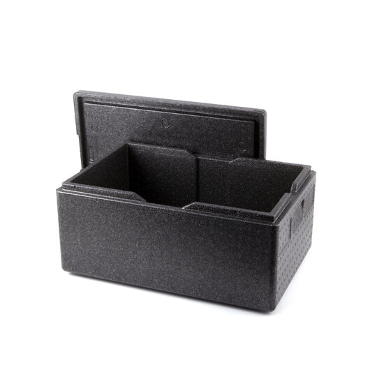 Cutie termoizolanta cu capac 46 lt, GN1/1, tip thermobox, interior 538x338x(H)257 mm, Hendi Kitchen Line, spuma polipropilenica, exterior 600x400x(H)320 mm