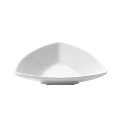 Set 6 vase aperitive triunghiular, portelan alb termorezistent 600 gr C, Hendi, 10 x 20 x 2.5 cm