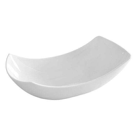 Bol servire 290x136x(H)80 mm, portelan ultrarezistent, forma curbata, potrivit si pentru cuptor pana la 600 gr C, Hendi Vanilla