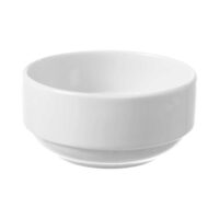 Bol salata / aperitiv / supa, Hendi, diametru 14 cm, portelan alb de calitate cu margini intarite, gama DELTA, suprapozabil