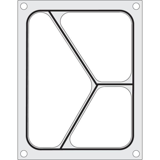 Matrita sigilare pentru un recipient cu trei compartimente 227x178 mm
