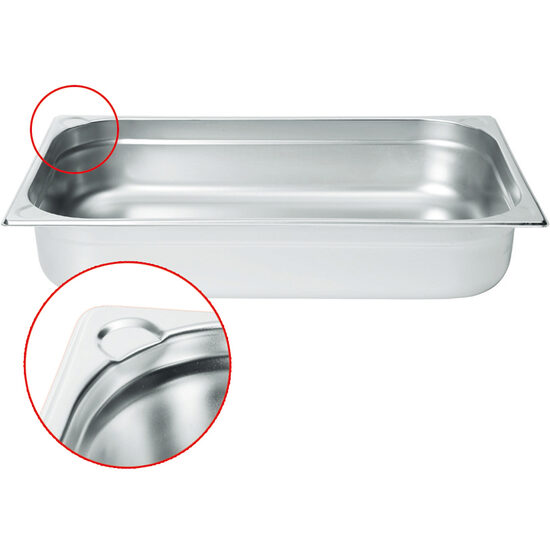 Тава Hendi Gastronorm GN 1/1 40 mm 5,3 lt - гама Kitchen Line, неръждаема стомана