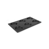 Tava din aluminiu GN 1/1 cu 6 forme, Hendi, cu strat antiaderent, 530X325mm