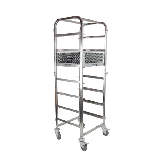 Carucior mobil pentru cosurile de spalat vase Hendi Inox 7x 500x500 mm