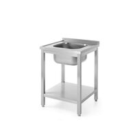 Masa cu chiuveta si polita, din inox AISI 304, 600x600x (H) 850 mm Hendi Smart