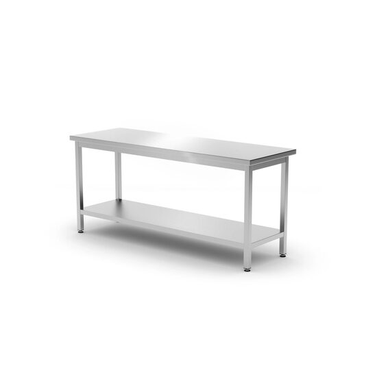Дебела работна маса с рафт, 600 мм дълбочина, HENDI, Kitchen Line, 1800x600x(H)850mm