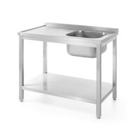 Мивка Hendi от неръждаема стомана с едно корито и долен рафт, Kitchen Line, 600x600x(H)850mm