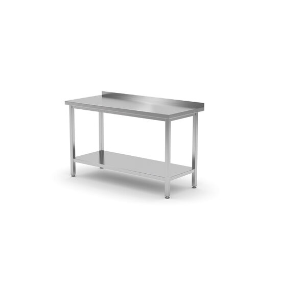 Работна маса Hend от неръждаема стомана, за стена, с рафт, 1200x700x850(h) mm