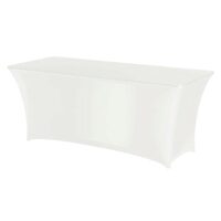 Fata de masa tip husa, alba pentru masa dreptunghiulara, Hendi, 1500x760x(H)730mm, 90% micro poliester / 10% elastan
