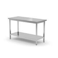 Подсилена работна маса с рафт, 700 мм дълбочина, Hendi, Kitchen Line, 800x700x(H)850mm