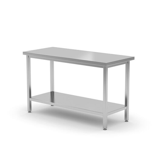 Подсилена работна маса с рафт, 700 мм дълбочина, Hendi, Kitchen Line, 800x700x(H)850mm