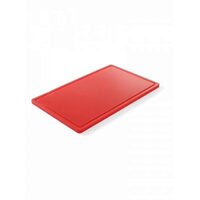 Tocator rosu, GN1/1 - 530x325X(H)15 mm, polietilena HDPE 500, Hendi, cu 2 fete taiere, potrivit si pentru uz profesional