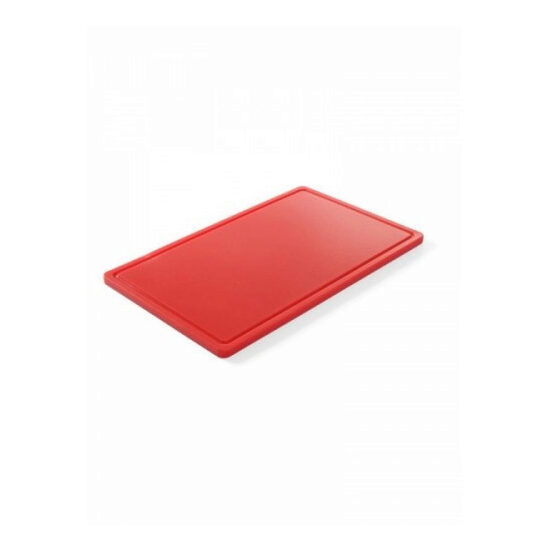 Червен чопър, GN1/1 - 530x325X(H)15 mm, полиетилен HDPE 500, Hendi, с 2 режещи страни, подходящ и за професионална употреба