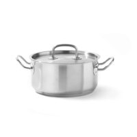 Cratita cu capac 4,8 Lit, 24 cm diametru x10,5 cm inaltime, inox, gama Hendi Profi Line