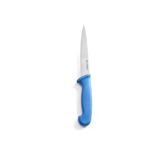 Cutit pentru transat carne / filetat, lama 15 cm / cutit 30 cm, maner albastru polipropilena, Hendi, respecta normele de igiena HACCP