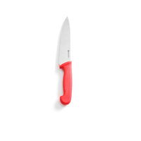 Cutitul bucatarului, lama inox 18 cm , lungime cutit 32 cm, maner rosu, Hendi, respecta normele de igiena HACCP