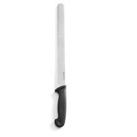Cutit sunca/somon certificat igiena HACPP, Hendi, lama inox 35 cm, lungime cutit 49 cm, maner negru