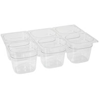 Tava Gastronorm GN 1/6 100 mm 1.6 lt - policarbonat transparent, Hendi, rezistenta la  temperatura -40 gr. Celsius/ 110 gr. Celsius