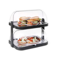 Set 2 tavi servire suprapuse pe 2 nivele cu 4 elementi racire si capace rolltop, Hendi, 44x32x(H)44 mm.