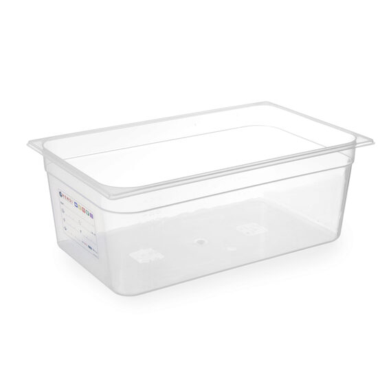 Tava Gastronorm GN1/1, 530x325x(H)200 mm, 28 litri, polipropilena, cu marcaj HACCP, Hendi