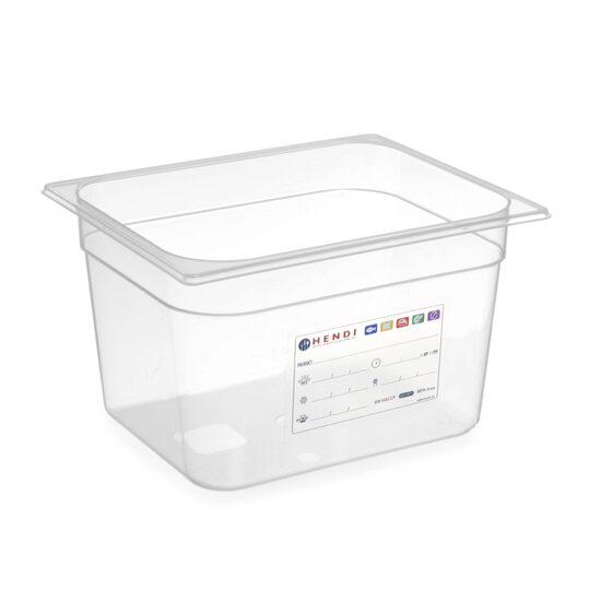 Тава Gastronorm GN1/2, 325x265x(H)200mm 12.5 литра, полипропилен, с HACCP маркировка, Hendi