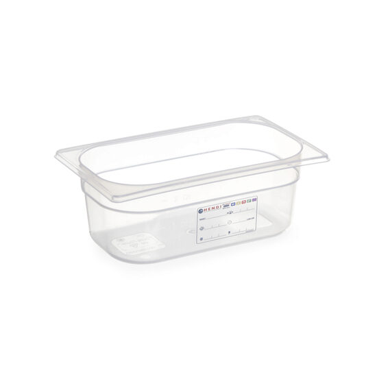 Гастронорм тава Gastronorm 1/4, 265x162x(H) 200 mm, 5.5 литра с HACCP маркировка, полипропилен, Hendi