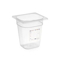 Tava Gastronorm 1/6, 176x162x(H)100 mm, 1.6 litri cu marcaj HACCP, polipropilena, Hendi