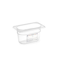 Tava Gastronorm GN 1/9, 176x108x(H)100 mm, 1 litru, cu marcaj HACCP, polipropilena, Hendi