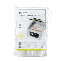 Pungi vacuum netede Hendi, 150x250mm, 2 starturi, grosime 75 microni, 100 buc, filtru UV.