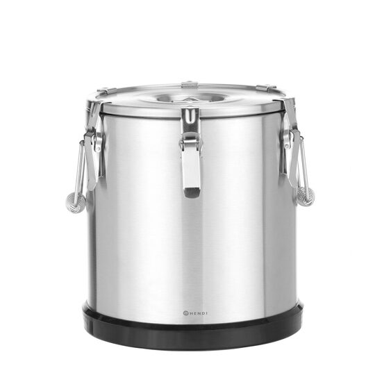 Container pentru transport alimentar, izolat din inox, Kitchen Line, HENDI, 22L, Argintiu, ø330x(H)370mm
