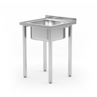 Masa Budget Line cu chiuveta, dimensiuni: 600 x 600 (H)850 mm, fara polita, schitata