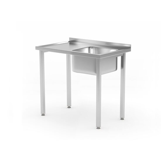 Masa Budget Line cu chiuveta dreapta, dimensiuni 800 x 600 (H) 850 mm, fara polita, infiletata